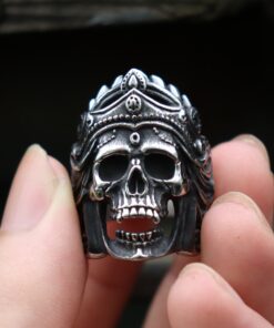 Bague tete de mort haut de gamme acier inoxydable