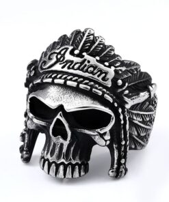 Bague tete de mort indien couleur argent