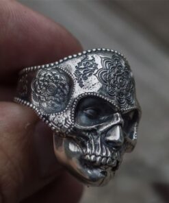 Bague tête de mort mexicaine calavera