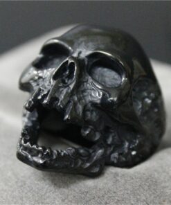Bague tete de mort noir
