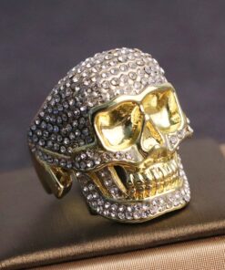 Bague tete de mort strass