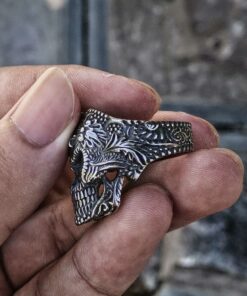 Bague tête de mort symbole franc maçon