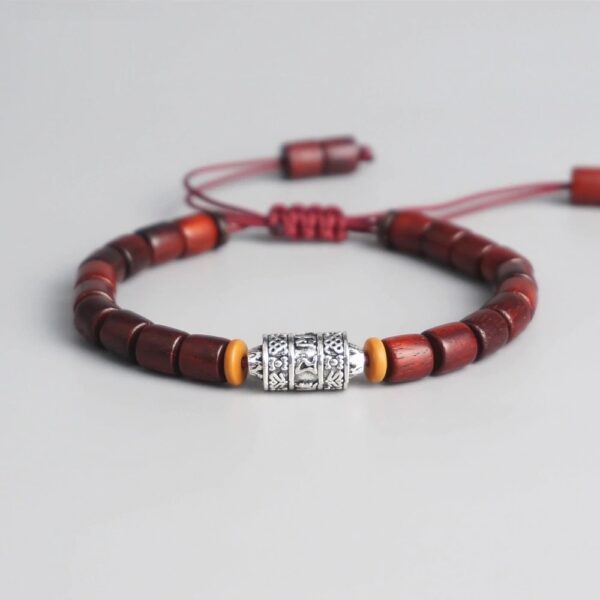Bracelet tibétain bois rouge
