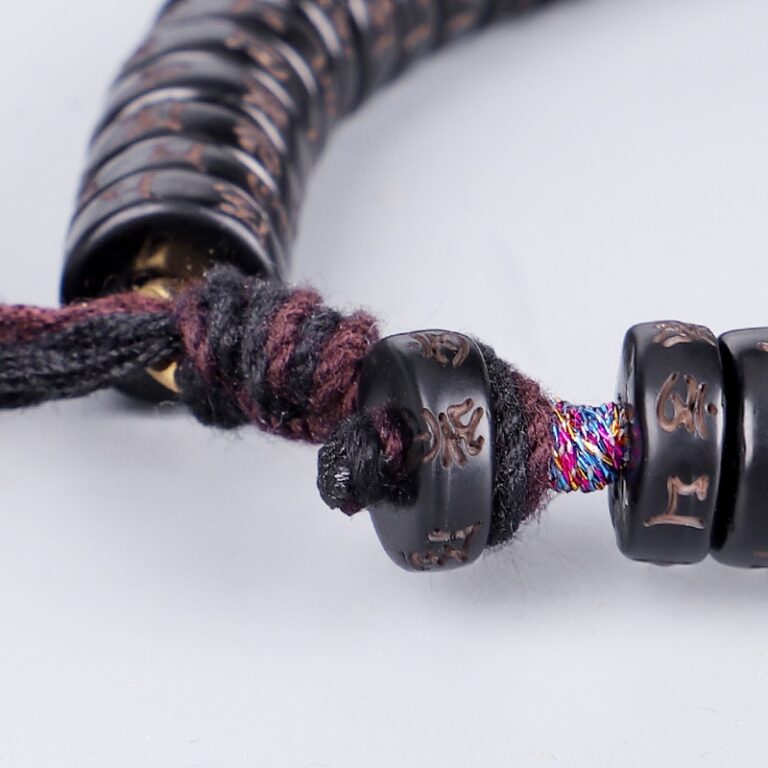 Véritable bracelet Tibétain en coquille de noix de coco naturelle