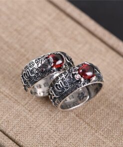 Bague argent style tibetaine
