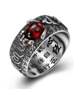Bague argent tibetaine Jin Chan