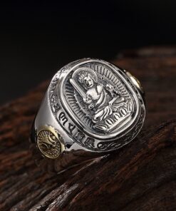 Bague avec bouddha argent