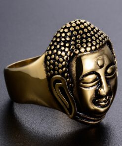Bague avec bouddha couleur or