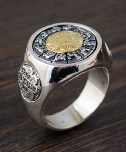 Bague avec fleur de lotus en argent