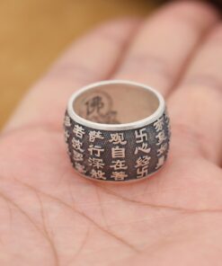 Bague avec mantra tibétain en argent 999