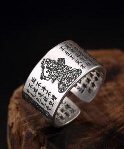 Bague bouddha argent pur
