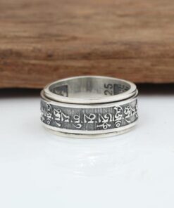 Bague bouddhiste argent véritable