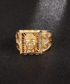 Bague bouddhiste or ajustable