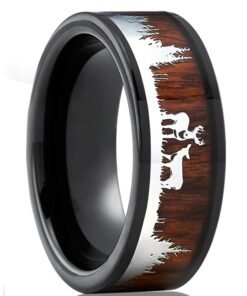Bague cerf tungstène