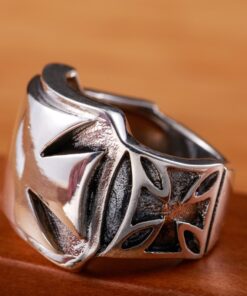 Bague croix de malte argent massif