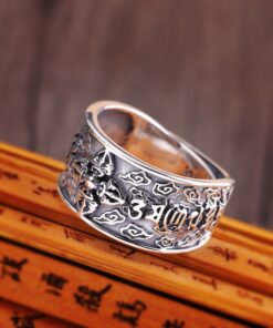 Bague de protection tibétaine en argent
