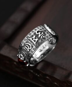 Bague en argent véritable tibetaine
