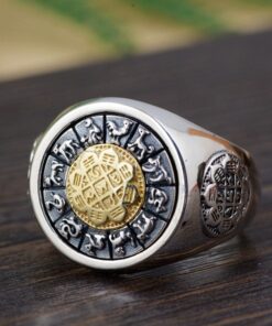 Bague fleur de lotus argent et or
