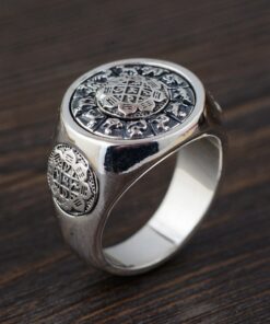 Bague fleur de lotus en argent véritable