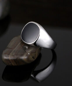 Bague homme pierre couleur argent