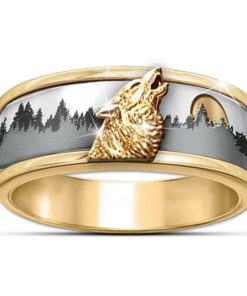 Bague loup couleur or