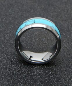 Bague pour homme pierre bleu turquoise