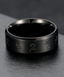 Bague tibet noir en acier
