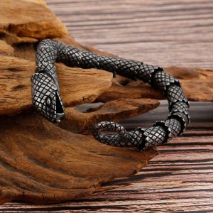 Bracelet forme serpent couleur antique