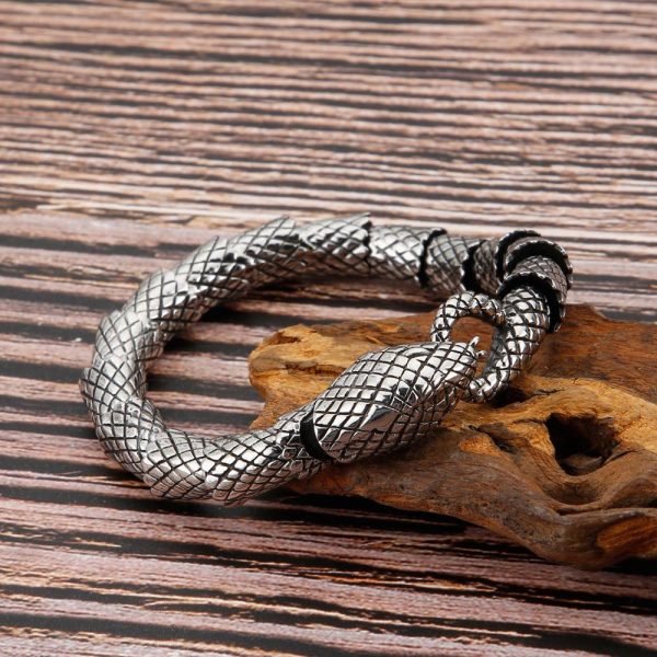 Bracelet forme serpent couleur argent