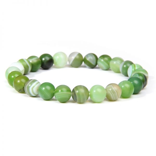 Bracelet homme pierre agate verte