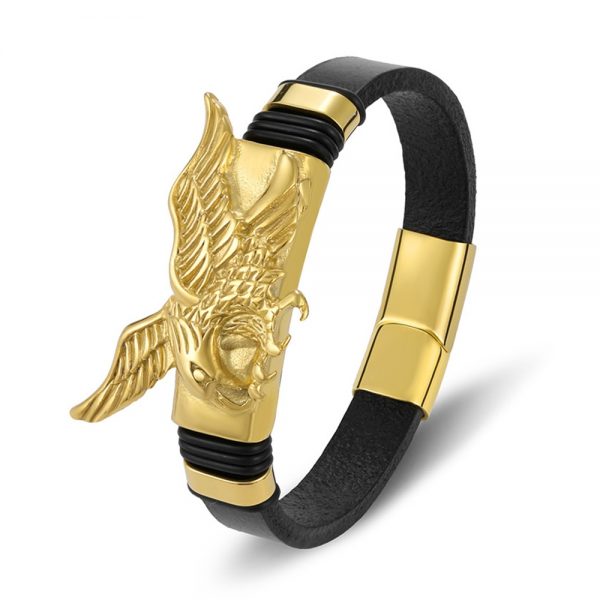 Bracelet indien doré aigle