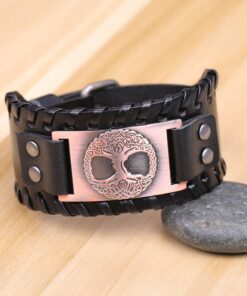 Bracelet manchette cuir pour homme