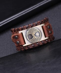 Bracelet manchette en cuir pour homme