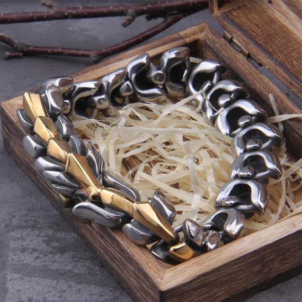 Bracelet ouroboros argent et or