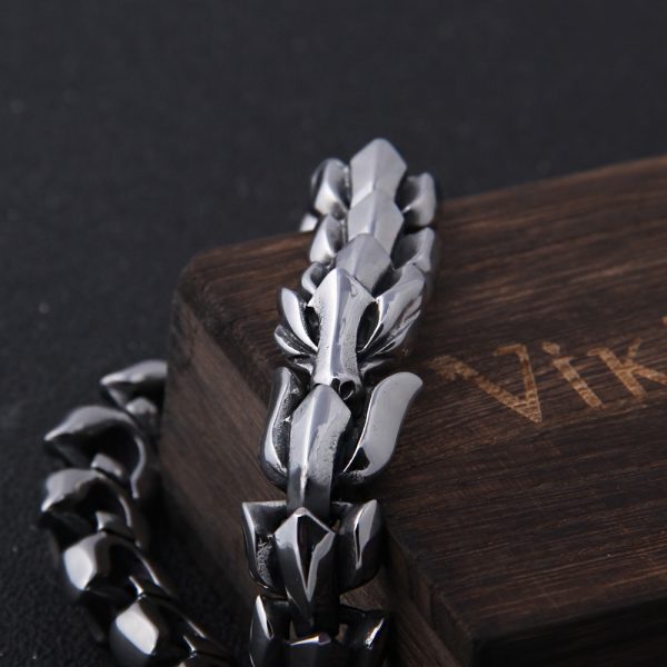 Bracelet ouroboros couleur argent