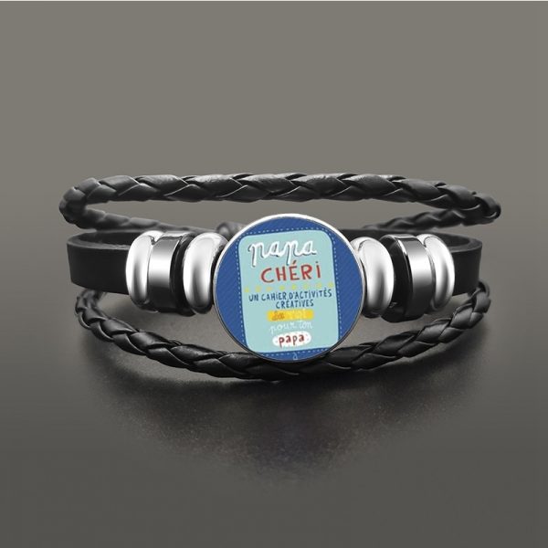 Bracelet papa cheri cuir