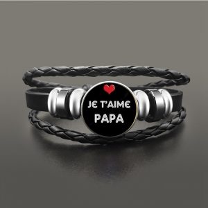 Bracelet papa je t'aime noir