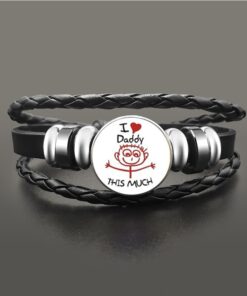 Bracelet papa naissance cuir