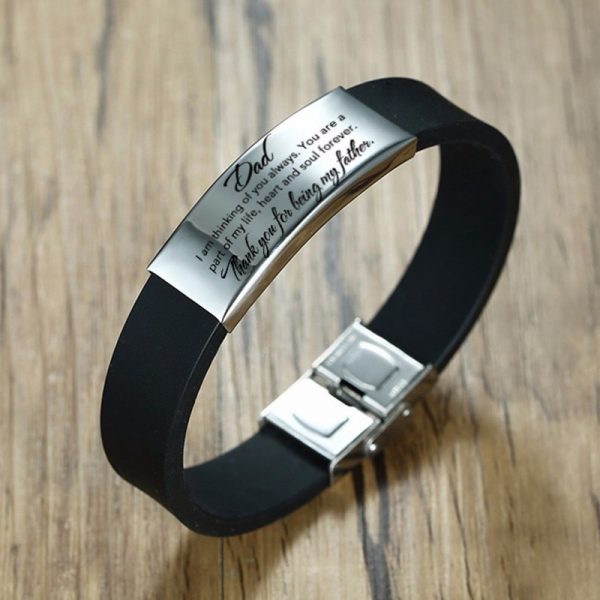 Bracelet papa silicone noir