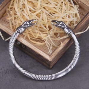 Bracelet viking acier inoxydable tressé