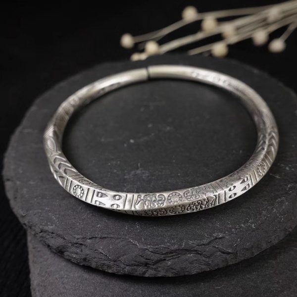 Bracelet viking argent pur