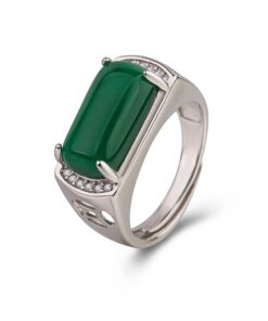 Chevaliere pour homme en pierre de jade