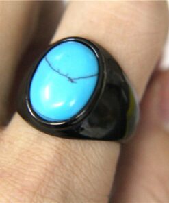 Chevaliere pour homme pierre bleu